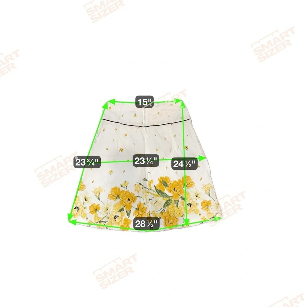 Women's A-Line Skirt Cotten Cottagecore Floral With Bows Midi Skirt Size Small - Picture 5 of 5
